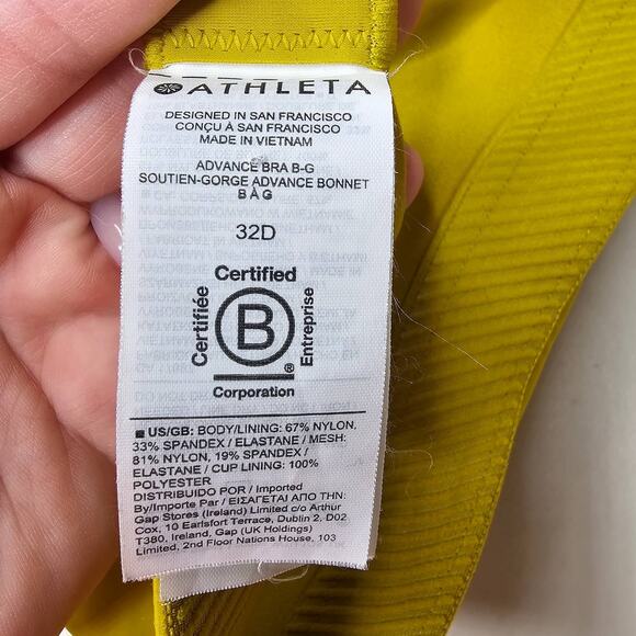 Athleta Women's Advance Bra B-G Size 32D Sunset Orange & Oxidized Yellow Active - Picture 4 of 9